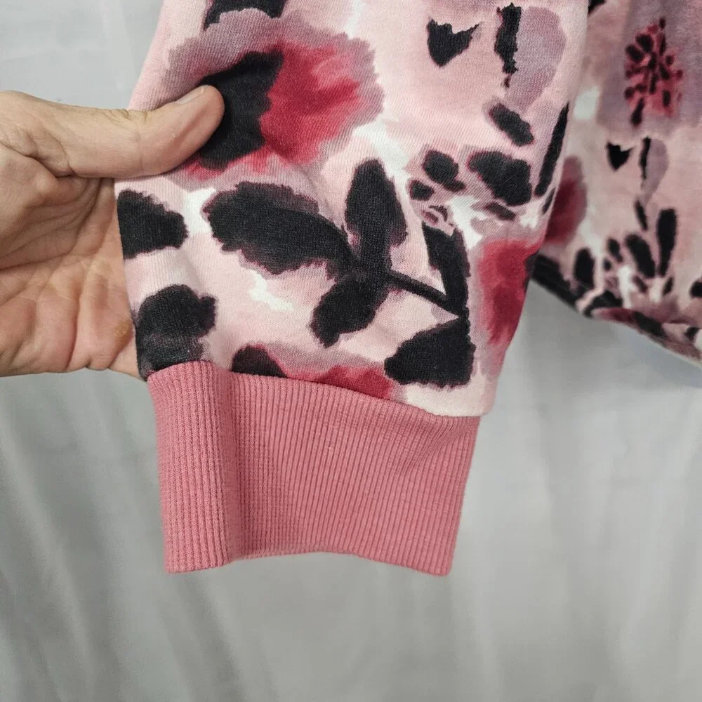 Dip Sweatshirt Grunge Floral Punk Goth Casual Pink Black 2X NWT - Picture 3 of 13